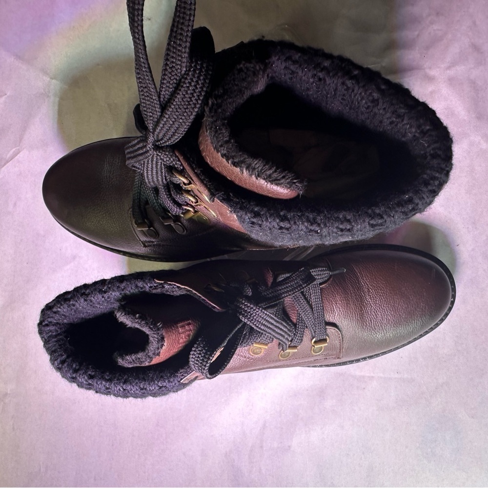 Cougar Brown Leather Combat Boots - Picture 4 of 16
